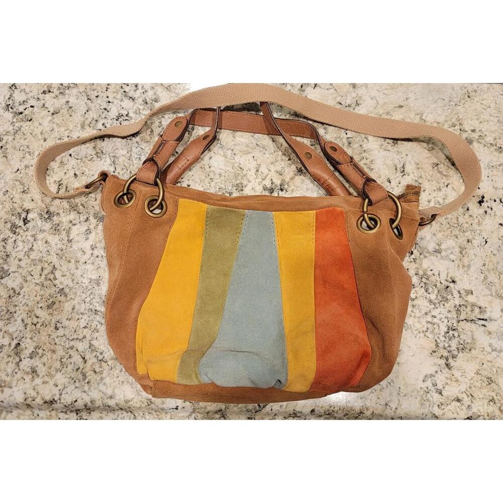 Ninewest Vintage America Collection Trendy  Multicolor Suede Hobo Bag